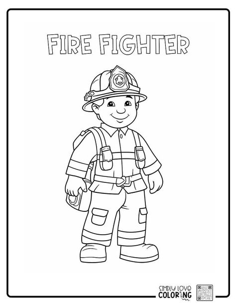 Free Firemen Coloring Pages - Simply Love Coloring Fire Hat Template, Fire Truck Worksheets Preschool, Fire Fighter Preschool, Starfish Activities, Fireman Coloring Pages, Firefighter Coloring Pages, Fire Truck Drawing, Fire Truck Craft, Preschool Jobs