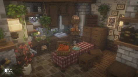 Minecraft Cottage Interior Ideas, Minecraft Skins Layout, Minecraft House Decor, Minecraft House Interior, Minecraft Addons, Cottage Minecraft, Blossom House, Minecraft Banner Designs, Minecraft Modern