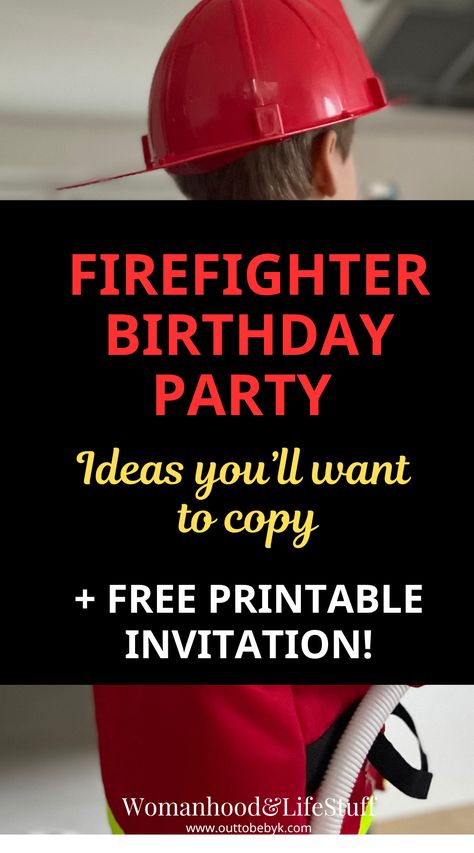 firefighter birthday party Fire Truck Birthday Party Ideas, Firefighter Games, Firefighter Birthday Party, Birthday Party Ideas For Kids, Firetruck Birthday Party, Firefighter Party, Fireman Birthday, Firefighter Birthday, Party Ideas For Kids