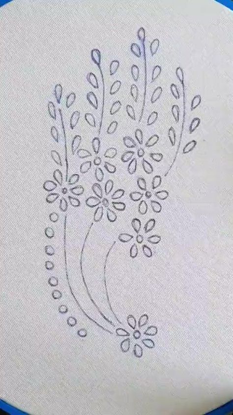 Flower Pattern Drawing, Simple Hand Embroidery Patterns, Diy Embroidery Designs, Embroidery Template, Hand Embroidery Patterns Flowers, Sewing Crafts Tutorials, Diy Embroidery Patterns, Basic Embroidery Stitches, Border Embroidery Designs