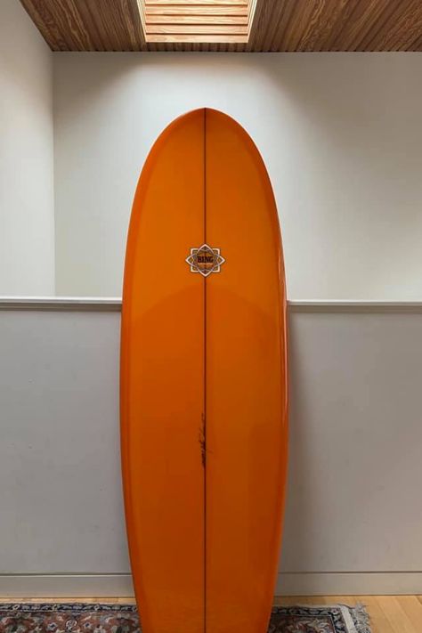 Kiarash A.'s 5’10” Bing Surfboards custom Puck with Pantone 1505 resin tint. "The Orange Crush! Thank you Matt Calvani. Been dreaming about this board for years! May she glide me! May I spread this joy to others…." - Kiarash A. via FB #minisimmons #minisimmonssurfboard #surfing #surfboardshaping Orange Surfboard Aesthetic, Bing Surfboards, Orange Surfboard, Surfboard Shapes, Long Board, Orange Crush, May I, Burnt Orange, Surfboard