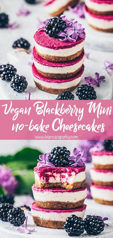 Vegan Cheesecake Cupcakes, No Bake Cupcakes, Vegan No Bake Desserts, Vegan No Bake, Raw Vegan Cheesecake, Patisserie Vegan, Raw Cheesecake, Cheesecake Vegan, Vegan Gluten Free Desserts