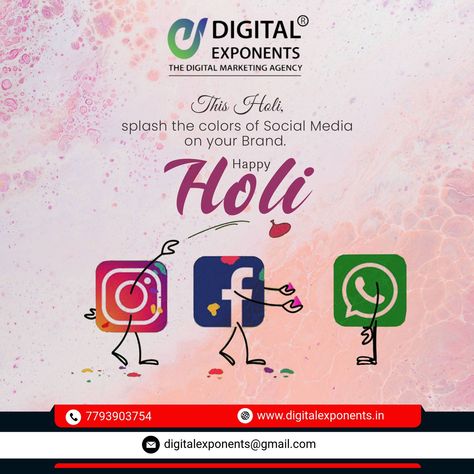 Happy Holi! ✨ This vibrant festival is the perfect reminder to add a splash of color to your online presence.

Digital Exponents can help you dominate social media with eye-catching content and targeted campaigns. Let's make your brand shine as bright as the Holi festivities!

Contact us today for a free consultation!
Call us: 7793903754                 
Visit: https://rfr.bz/pa0hdam
#branding #digitalmarketing #socialmedia #contentmarketing #voice #identity #customers #business Holi Post, Change Your Life Quotes, Friday Motivation, Happy Holi, Marketing Solution, Online Presence, Digital Marketing Agency, Hyderabad, Marketing Agency