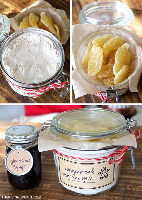 Diy Pancake Mix Gift In A Jar, Pancakes In A Jar Gift, Gingerbread Pancake Mix In A Jar, Pancake Mix Gift, Pancake Mix In A Jar, Gingerbread Pancake Mix, Diy Pancake Mix, Easy Food Gifts, Pancakes Gift