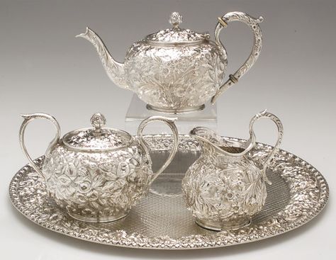 projectillustrious: “ Psst! We’re giving away a luxurious wooden chest of Twinings™ teas - to enter, follow this link: http://tinyurl.com/n64altl ” Silver Tea Service, Vase Deco, Silver Tea Set, Silver Teapot, Silver Tea, Teapots And Cups, Chocolate Pots, Tea Service, Coffee Set