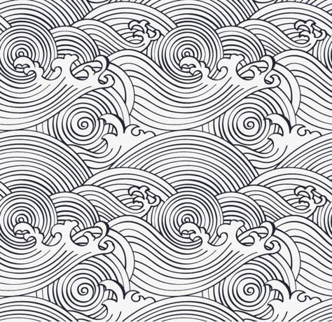 Wave Tattoo Pattern, Wave Pattern Tattoo, Waves Sketch, Wave Pattern Design, Cream Tattoo, Wave Drawing, Tattoo Background, Waves Pattern, Japanese Waves