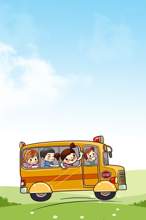 School Project Background Design, School Bus Wallpaper, School Bus Cartoon, Bus Poster, Cartoon School Bus, Facebook And Instagram Logo, Lecture Poster, Bus Cartoon, Teachers Day Poster