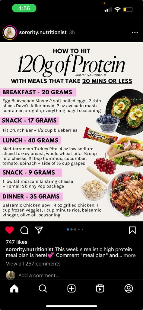 Sorority Nutritionist Meal Plan, Sorority Nutritionist, List Of Healthy Proteins, Protein That’s Not Meat, Meal Plan For Fat Loss, Protein Sources For Macros, Macronutrient Meal Plan, Protein Plan, Protein Guide