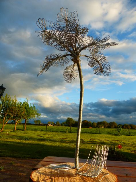 Tree Model Architecture, Wire Palm Tree, Sculpture With Flowers, Beaded Wire Art, Bonsai Mini, Peter And The Starcatcher, Model Architecture, Tree Model, Wire Sculptures