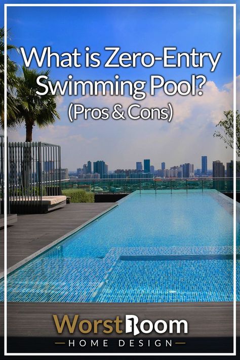 What is a Zero-Entry Swimming Pool? (Pros & Cons) Walk In Pool, Zero Entry Pool, Backyard Resort, Small Backyard Design Layout, Beach Entry Pool, Dream Backyard Pool, Small Backyard Design Ideas, Backyard Design Layout, Backyard Kids Play Area