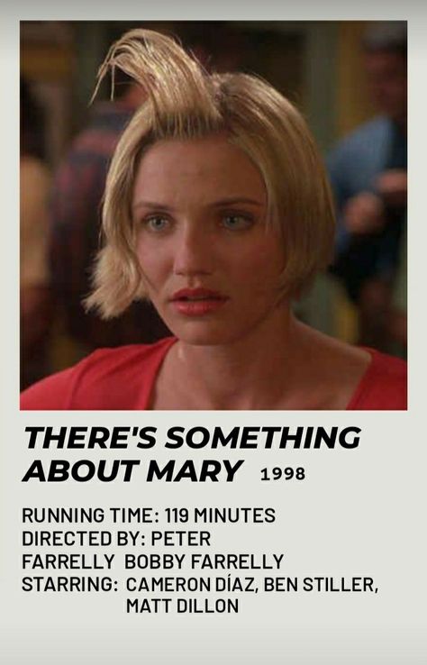 There's Something About Mary Movie, Best Office Episodes, Cameron Diaz Movies, There’s Something About Mary, Movie Poster Aesthetic, Something About Mary, Girls Night Movies, There's Something About Mary, Romcom Movies