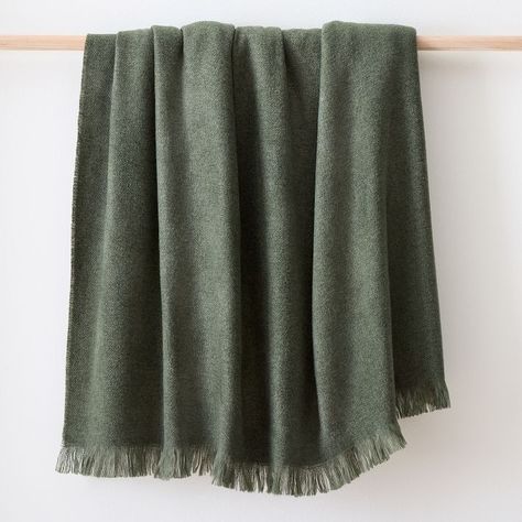 Brushed Woven Throw | West Elm West Elm Decor, Modern Throw Blanket, West Elm Pillows, Fireplace Room, Holly House, Guest Room Design, Chenille Throw, Green Throw, Woven Pillows