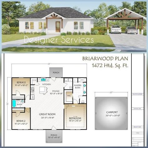 Building Plans And Blueprints 42130: The Willow Lane House Plan -> Buy It Now Only: $75 On #ebay #buildin… 7A5 1500 Sq Ft House, House Plans With Photos, Pole Barn House Plans, Building Plans House, House Plans Farmhouse, House Blueprints, Cabin Plans, Pole Barn Homes, Cottage House Plans