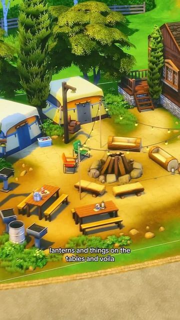 Emma Nicole on Instagram: "Let’s build a cosy campsite in The Sims 4! #sims #sims4 #simstagram" Sims 4 Campground, Sims 4 Campsite, Sims Camping, Sims 4 Camping Cc, Sims 4 Camping, The Sims 4 Sims, Sims 4 Sims, Sims Builds, Cosy House