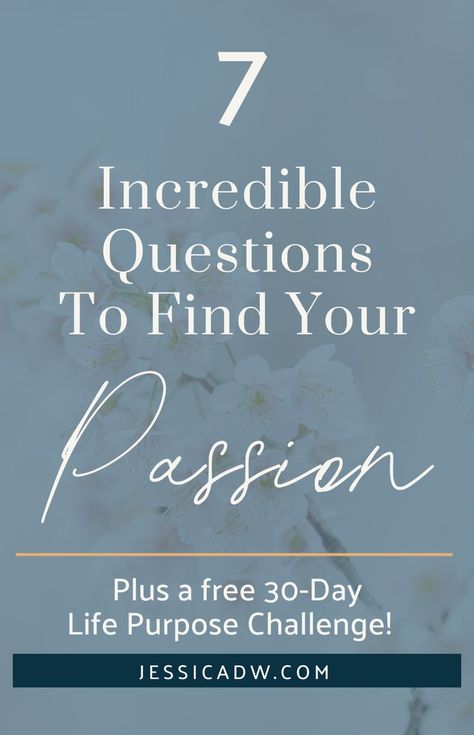 Here are the seven questions I asked myself to discover my passion. These questions are designed to make us pause and think deeply about the answers. Finding your passion can help you with intentional living. Spiritual Leadership, My Season, Find Your Passion, Journal Questions, My Purpose In Life, Find Your Why, Find My Passion, Memoir Writing, Daily Journal Prompts