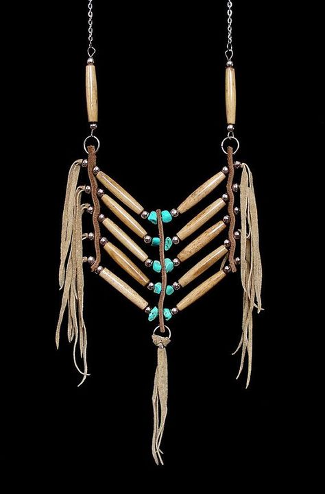 A Native American piece I will make. Native American Necklace, Diy Collier, Bone Jewelry, Native Jewelry, Native American Beading, Popular Jewelry, Native American Fashion, Diy Schmuck, Native American Jewelry