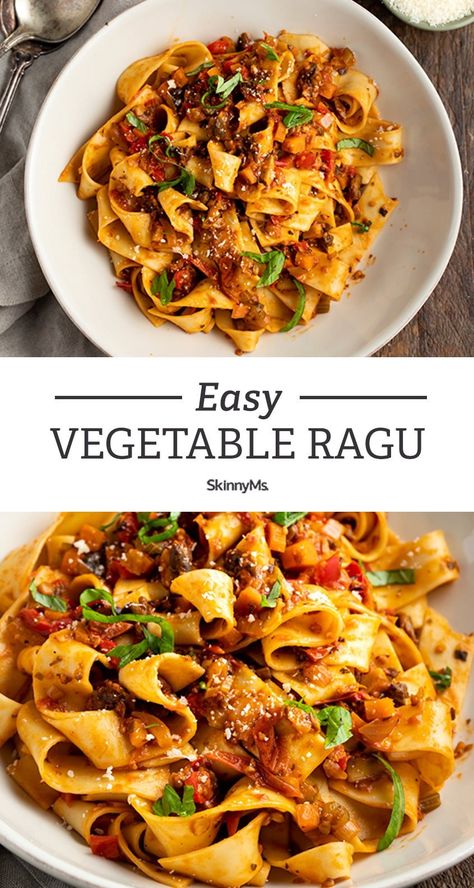 Easy Vegetable Ragu Ragu Recipes, Vegetable Ragu, Ragu Sauce, Ragu Recipe, Clean Eating Lifestyle, Italian Comfort Food, Traditional Italian Dishes, Meal Options, Easy Vegetable