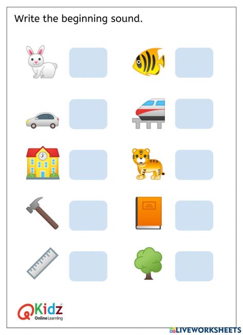 Write the Beginning Sound Worksheets Beginning Sound Worksheets, Beginning Sounds Kindergarten, Initial Sounds Worksheets, Phonics Rhymes, Volume Math, Fun Words, Digraphs Worksheets, Phonics Worksheets Free, Beginning Sounds Worksheets