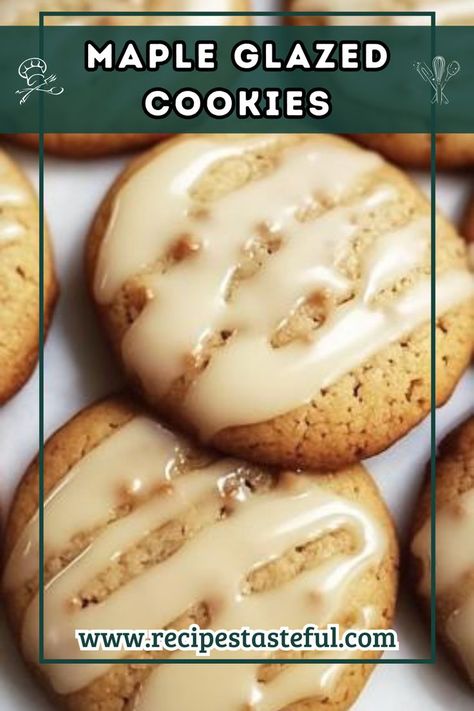 These Maple Glazed Cookies are soft, buttery, and topped with a sweet maple glaze, making them perfect for fall or any time you crave a delightful treat with a hint of maple flavor. Glazed Cookies, Maple Cookies, Milk Syrup, Maple Glaze, Desserts Recipes, Just Desserts, Christmas Food, Family Members, The Fall