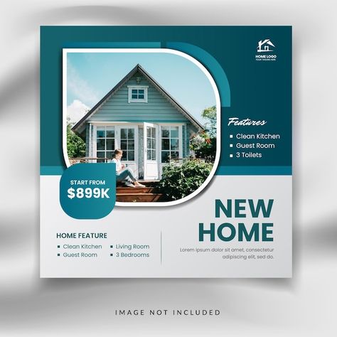 Square social media real estate sale pro... | Premium Vector #Freepik #vector #business Real Estate Posters Design, Real Estate Banner Design Social Media, Social Media Post For Real Estate, Real Estate Social Media Posts Ideas, Real Estate Poster Design, Real Estate Social Media Design, Real Estate Poster, Real Estate Instagram Post, Real Estate Post