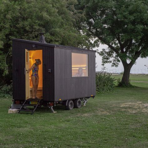 Gallery of Taking Comfort Anywhere: A Conversation About Mobile Saunas - 16 Trailer Sauna, Home Sauna Ideas, Shed Sauna, Sauna Aesthetic, Scandinavian Sauna, Sauna Cold Plunge, Sauna Project, Sauna Cabin, Scandinavian Saunas