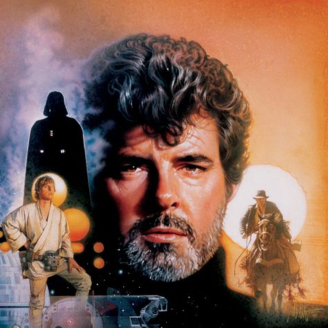 Drew Struzan - George Lucas / The Creative Impulse Drew Struzan, George Lucas Star Wars, Happy Birthday George, Art Trading Cards, American Graffiti, Star Wars Trilogy, Star Wars Film, George Lucas, Galaxy Art