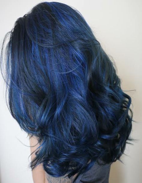 Blue Hair Highlights, Love With, Blue Rock, Blue Tips, Penteado Cabelo Curto, Hair Color For Black Hair, Gorgeous Hair, My Hair, Hair Highlights