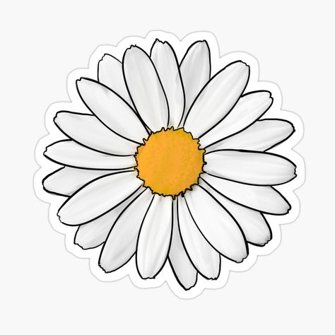 Pretty Drawings Of Flowers, Small Flowers Drawing, Flower Clipart Printables, Flowers Drawing Aesthetic, White Flower Sticker, Daisy Images, Small Flower Drawings, Daisy Flower Sticker, Daisy Flower Art