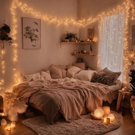 Cozy Grandma Bedroom, Fall Aesthetic Cozy Room, Cozy Bedroom Small Spaces, Small Cozy Room Aesthetic, Cozy Fall Aesthetic Bedroom, Cozy Bedroom Ideas Small Room, Cozy Clean Bedroom, Cosy Room Aesthetic, Soft Bedroom Aesthetic