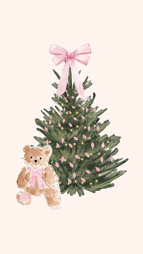 🩷 Winter I Phone Background, Christmas Wallpaper Inspo Widgets, Coquette Christmas Drawing, Pink I Pad Aesthetic, Christmas Bears Wallpaper, Cute Pink Wallpaper Christmas, Christmas Backgrounds Aesthetic Pink, Cute Christmas Wallpaper For Ipad, Aesthetic Iphone Wallpaper Christmas