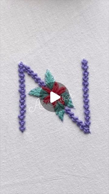 ABI Stitch on Instagram: "Letter N Hand Embroidery Design #embroidery #handembroidery" N Letter Embroidery Design, Embroidered Initials, S Letter, Letter N, Design Embroidery, Hand Embroidery Design, Sewing Tips, Sewing Hacks, Embroidery Stitches