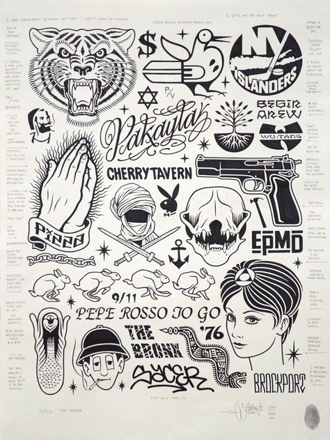 Mike Giant - The Bronx Modern Hieroglyphics, Hieroglyphics Art, Tato Flash, Mike Giant, Tattoo Roses, Catrina Tattoo, Giant Poster, Tattoo Flash Sheet, Girl Flower