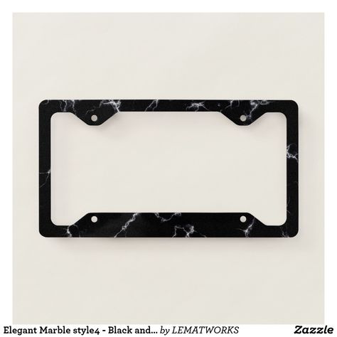 Elegant Marble style4 - Black and White License Plate Frame License Plate Designs, White Hand Towels, Girly Car Accessories, Jeep Wrangler Accessories, Marble Gifts, Wrangler Accessories, Girly Car, Personalized Plates, Car Essentials