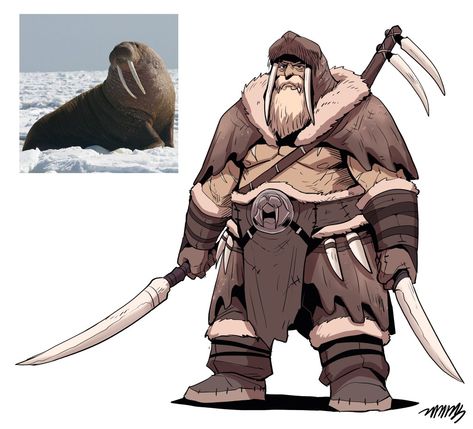 Funny Illusions, Viking Character, Hybrid Art, Anime Animals, Character Design Male, Monster Art, 영감을 주는 캐릭터, Fun Comics, Dnd Characters