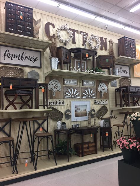 Hobby Lobby Farmhouse Decor Living Room, Hobby Lobby Shelves, Cottage Workshop, Hobby Lobby Farmhouse Decor, Hobby Lobby Farmhouse, Hobby Lobby Furniture, Lobby Furniture, Hobby Lobby Decor, Lobby Decor