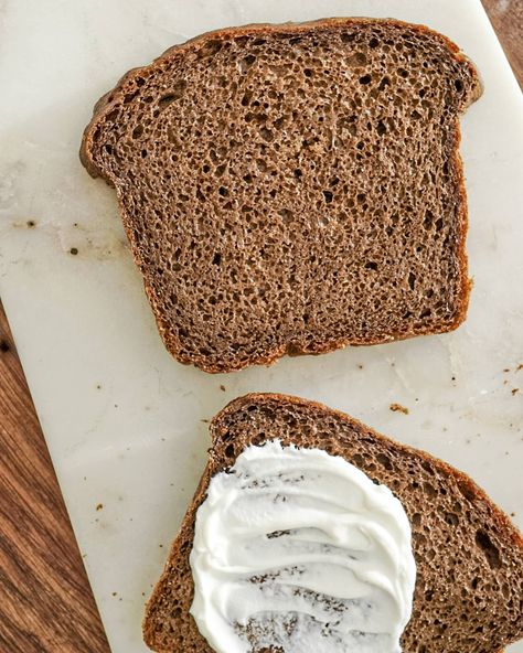 Pumpernickel Bread Recipe (Light and Lofty) | Kitchn Best Pumpernickel Bread Recipe, Pumpernickel Bread Recipe, Pumpernickel Bread, Bread With Cream Cheese, Almond Flour Bread, Cream Cheese Spread, Instant Mashed Potatoes, Brunch Bread, Flavored Butter