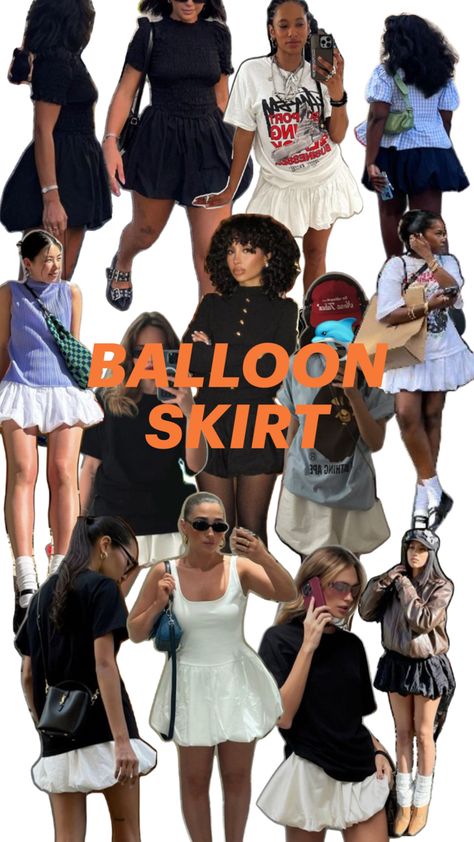 #balloonskirt #balloonskirtoutfit #balloonoutfit #balloonlook #skirtinspo #skirtoutfit Balloon Skirt Outfit, Balloon Skirt, Concert Fits, Bubble Dress, Bubble Skirt, Fall Skirts, Skirt Outfit, Modern Outfits, Rock Style