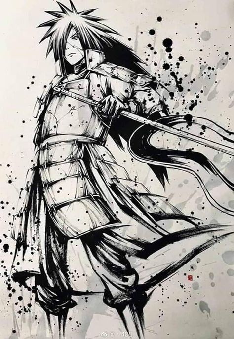 Naruto Madara Uchiha, Tato Naruto, Naruto Drawings Easy, Naruto Painting, Madara Wallpaper, Naruto Madara, Tobirama Senju, Cats Art Drawing, Manga Tattoo