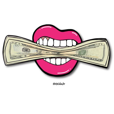 Greed Feast Greedy Illustration, Greed Drawing, Grechen Mean Girls Icon, Griselda Blanco Wallpaper, Rivi Griselda, Greed Seven Deadly Sins Art, Imvu Clothes, Money Stickers, Lips Art Print