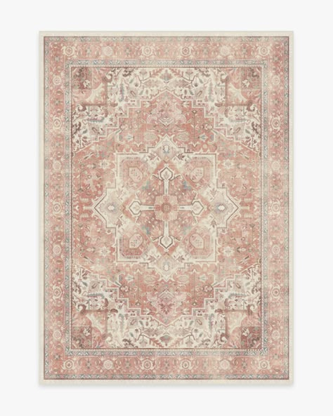 Blush Color Palette, Coral Rug, Background Water, Ornate Border, Ruggable Rug, Playroom Rug, Rose Rug, Deco Studio, Chenille Rug