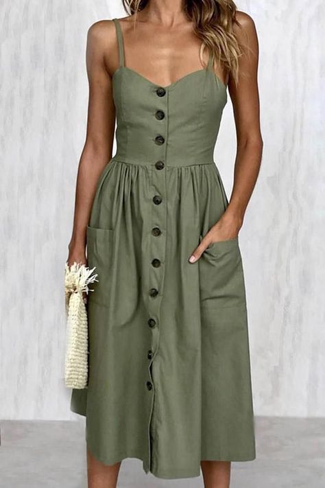 Trendy Summer Dresses, Trendy Dresses Summer, Gaun Fashion, Mid Calf Dresses, Trendy Summer Outfits, Cute Summer Dresses, Ladies Dress Design, Modest Dresses, Wholesale Clothing