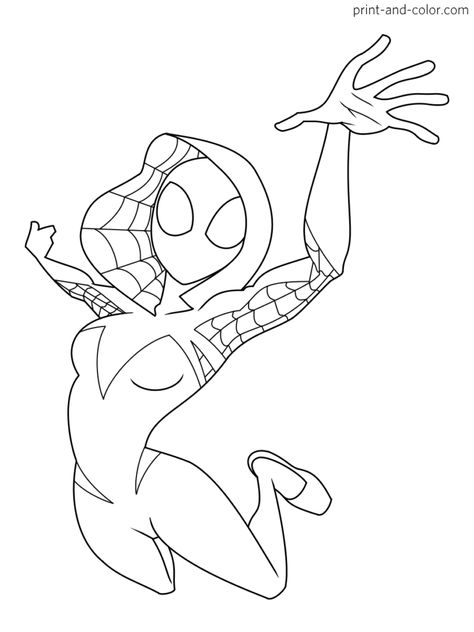 Spider Man coloring pages | Print and Color.com Spider Man Outline Drawing, Spider Gwen Coloring Page, Ghost Spider Coloring Page, Super Hero Coloring Sheets, Spiderman Coloring Pages, Lucas The Spider, Spiderman Girl, Spiderman And Spider Gwen, Spider Coloring Page