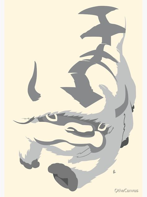 "Sky Bison" Sticker by QtheCanvas | Redbubble Sky Bison, Stencil Artwork, Appa Avatar, Uncle Iroh, Avatar Poster, Avatar Zuko, Avatar The Last Airbender Funny, Phone Background Patterns, Cute Tiny Tattoos