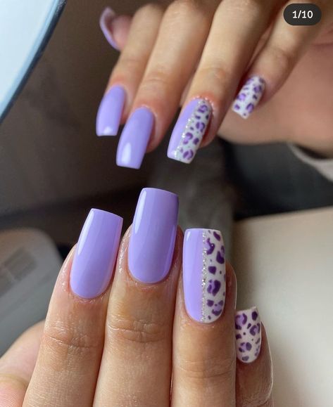 Lilac Nails Design, Shorter Nails, Pink Tip Nails, Cheetah Nail Designs, Girls Nail Designs, Purple Glitter Nails, Nail Goals, Nail Tip Designs, Summer Toe Nails