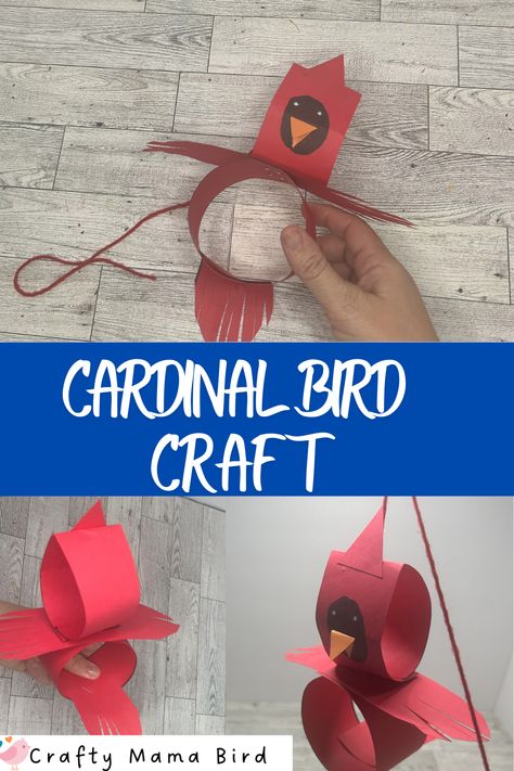 Make this cute cardinal bird craft to hang in your window this summer. Vbs Magnified, Bird Crafts For Kids, Art Projects Kids, Kids Paper Crafts, Craft Summer, Bird Craft, Easy Bird, Summer Art Projects, Mama Bird