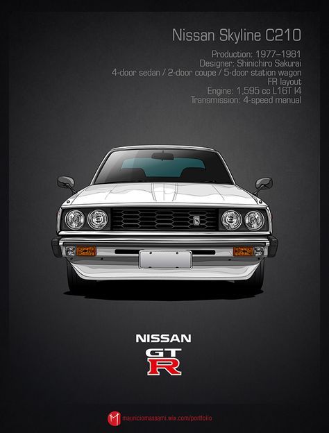 Nissan skyline history poster #3 Skyline Hakosuka, Nissan Skyline Gt, Automotive Artwork, Nissan Gtr Skyline, Nissan Skyline Gtr, Skyline Gtr, Skyline Gt, Nissan Gt, Nissan Gtr