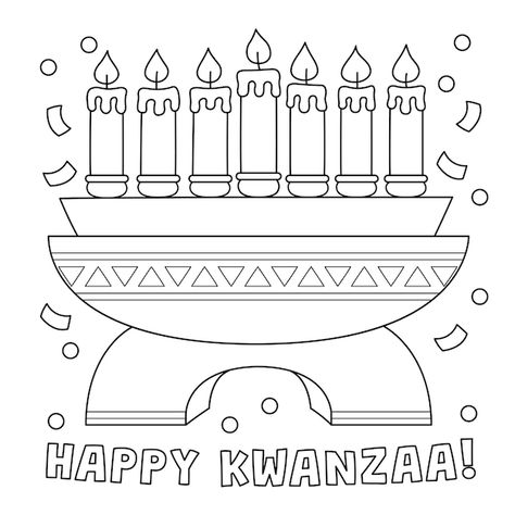 Happy kwanzaa kinara coloring page for k... | Premium Vector #Freepik #vector #colouring #coloring #line-drawing #outline Ujima Kwanzaa, Kwanzaa Coloring Pages, Kinara Kwanzaa, Colouring Templates, Kwanzaa Colors, Kwanzaa Kinara, Kwanzaa Party, Kwanzaa Crafts, Kwanzaa Activities