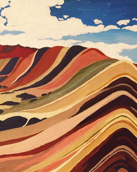 Rainbow Mountains Peru, Colorful Artwork Abstract, Atlanta Artist, Artfully Walls, Rainbow Mountain, Abstract Landscapes, Arte Inspo, Original Wall Art, Mountain Paintings