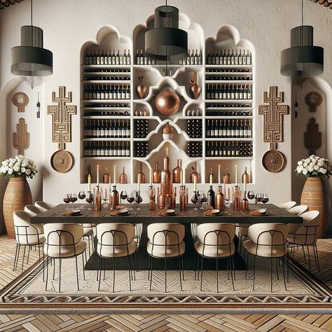 My @giLherrera twist of Tulum & 🍷 Wine Room (requested by client) with Modern Mexican Hacienda Splashes, 100% Hand Hammered Copper Pieces, and a favorite of mine: NICHE WALLS (more to come!) . At CoLores Decor Our team is constantly experimenting with textures & “WOW” styles for a UNIQUE statement design for any room…Introducing TOP 🇲🇽 MeXican Artisan Design & CATAPULTING our culture’s Talent through the vision of our founder, GiL Herrera @giLherrera ♥️ . You think you know MeXican Artisan De... Modern Mexican Hacienda, Niche Wall, Mexican Hacienda, Artisan Decor, Modern Mexican, Mexican Designs, Wine Room, Artisan Design, Mexican Restaurant