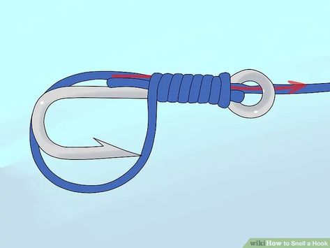 3 Ways to Snell a Hook - wikiHow Bottom Fishing Rigs, Snell Knot, Fishing Knots Tutorials, Uni Knot, Palomar Knot, Hook Knot, Strong Knots, Bottom Fishing, Fish Bait